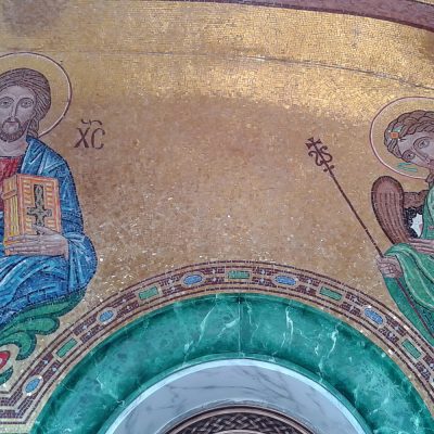 rivestimento in mosaico d'oro e smalti per l'androne di Santa Sofia